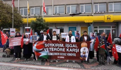 Edirne’de Tıp Fakültesi Öğrencileri İsrail’in Gazze İşgalini Protesto Etti